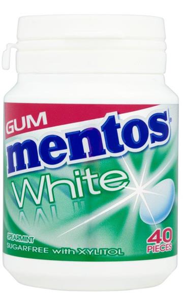 MENTOS GUM WHITE SUGAR FREE SPEARMINT BOTTLES 6X40pcs