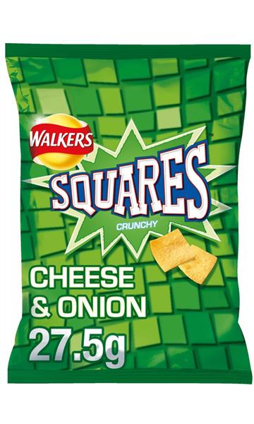 WALKERS SQUARES CHEESE & ONION 32Xstd