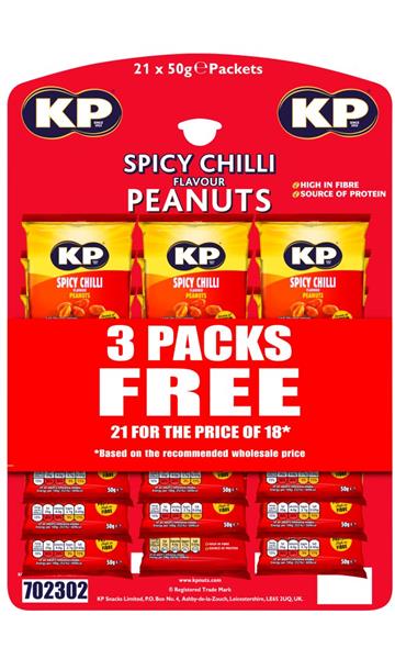 KP SPICY CHILLY PEANUT 21X50g CARD