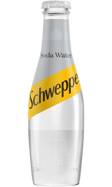 SCHWEPPES SODA WATER 24X200ml GLASS BOTTLES