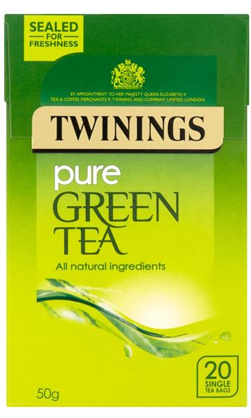 TWININGS PURE GREEN TEA 4X20s