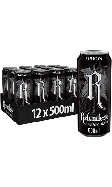 RELENTLESS ORIGIN (BLACK) 12X500ml CANS