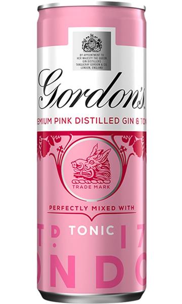 CANS GORDONS PINK GIN & TONIC PREMIX READY TO DRINK 12X250ml